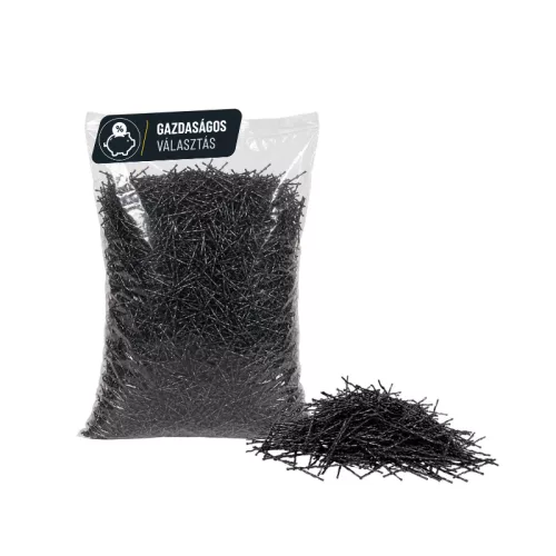 BlackPoly Mex építőipari polimer betonerősítő makroszál (40 mm  Ø 0,60 mm). 1kg 