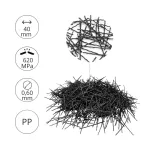 BlackPoly Mex építőipari polimer betonerősítő makroszál (40 mm  Ø 0,60 mm). 1kg 