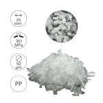 Fibrillált műanyag szál betonba.1 kg/csomag. Fibrillált mikroszál (25 mm) a repedésmentes kivitelezéshez