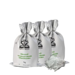   Polipropilén mikroszál betonhoz, beton adalékszál. 1 kg/csomag. Beton mikroszál (25 mm) - a repedésmentes kivitelezéshez