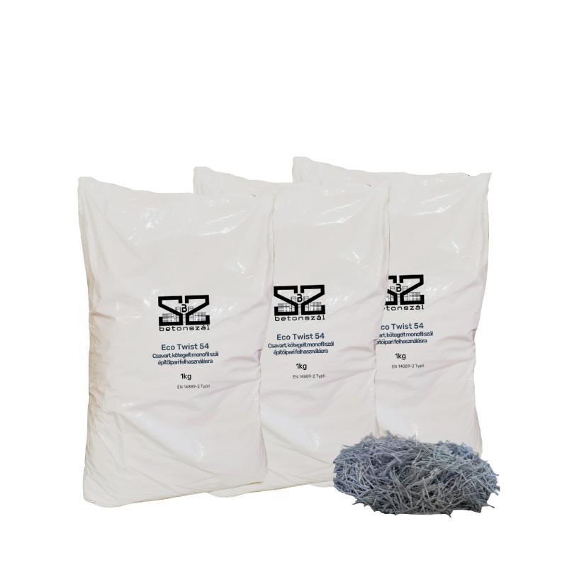 Image of Eco Twist 54. 1 kg/csomag. Csavart, kötegelt monofil szál (54 mm) - ipari padló beton készítéséhez