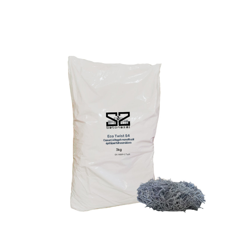Image of Eco Twist 54. 3 kg/zsák. Csavart, kötegelt monofil szál (54 mm) - ipari padló beton készítéséhez